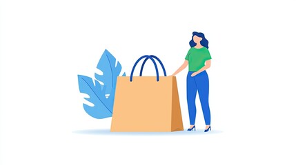 Woman Examining Unusual Plant Leaf