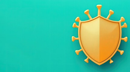 Yellow Shield Emblem with Gold Border