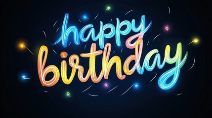 Vibrant Happy Birthday Display Image