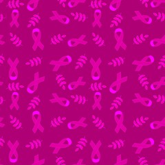 Breast cancer month seamless pink ribbon day mammogram pattern