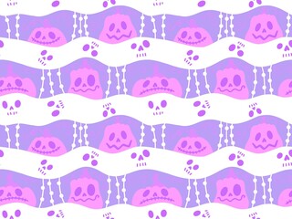 Halloween cute pumpkins seamless monsters pattern for wrapping paper and fabric