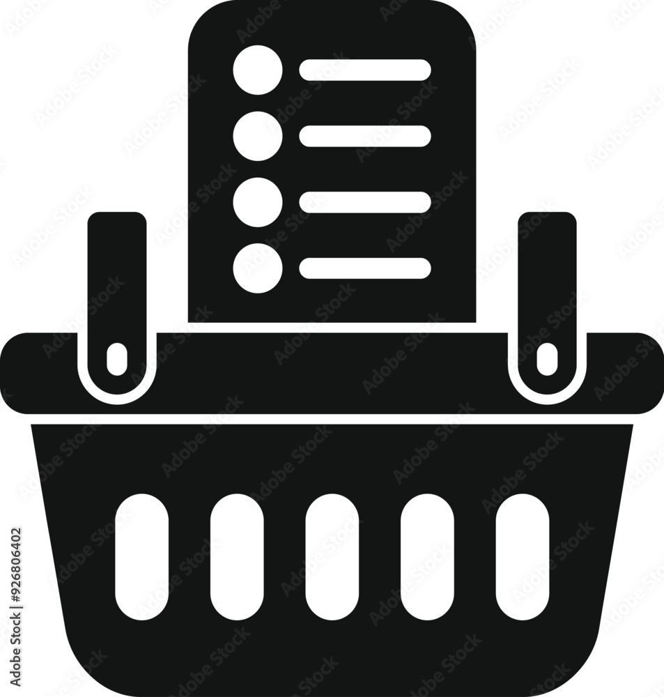 Aufkleber simple icon representing the concept of grocery shopping using a checklist