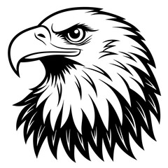 Bald Eagle silhouette vector art illustration