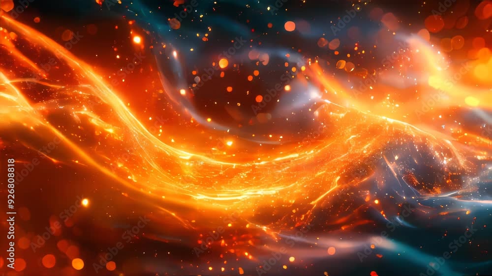 Aufkleber abstract digital background with glowing particles. futuristic wave