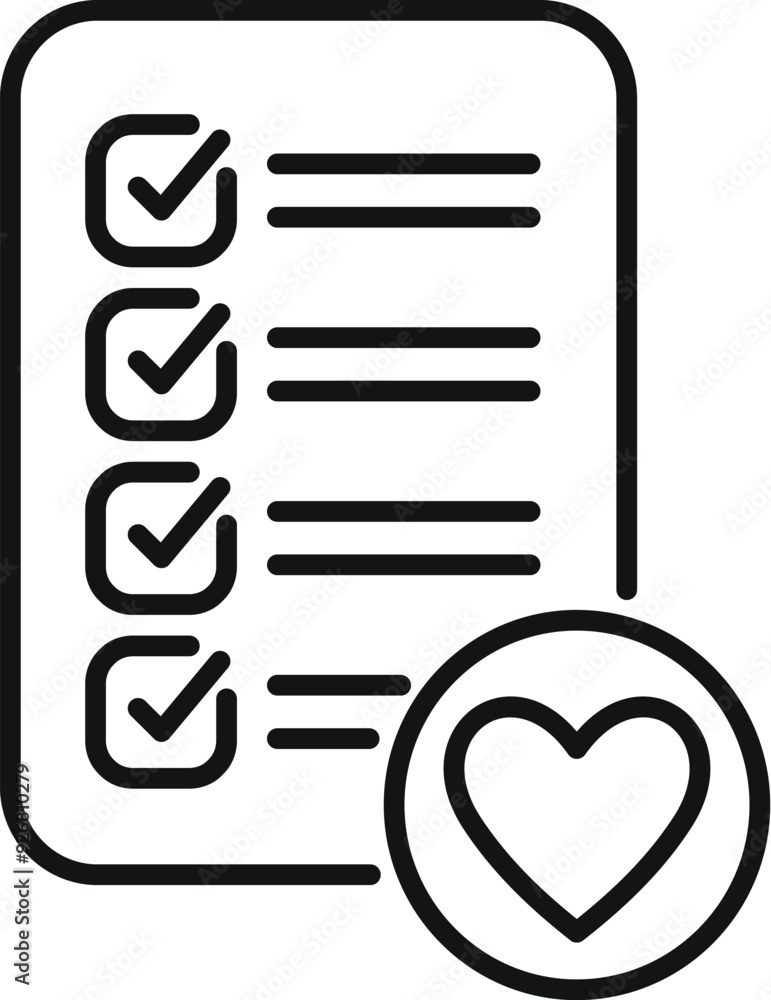 Aufkleber simple icon of a checklist with all boxes checked symbolizing the feeling of accomplishment