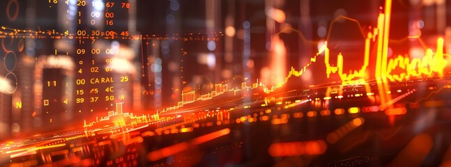 Obraz premium A stock market graph with an orange line going down, indicating the bearish trend in the current financial landscape.