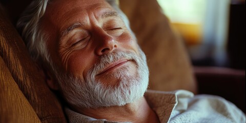 Peaceful Sleep - Senior Man with White Beard