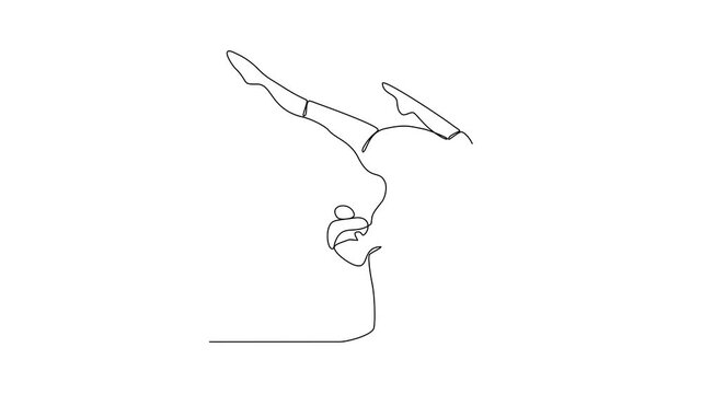 Animated self drawing of Yoga activity video design illustration. Yoga are combines physical postures, breathing technique, meditation, and philosophical principles. Sport theme design video concept.
