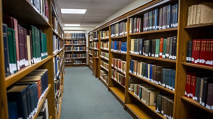 A Hospital Library with Medical Books and Research Materials for Study
