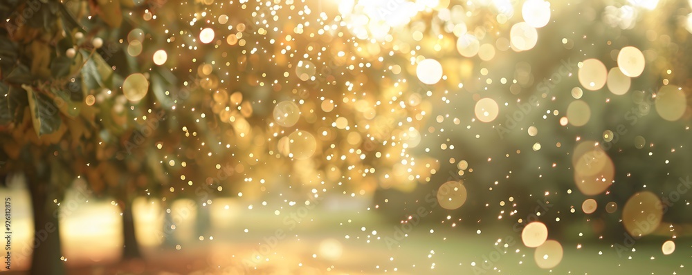 Poster Abstract Bokeh of Sunlight Filtering Through Trees