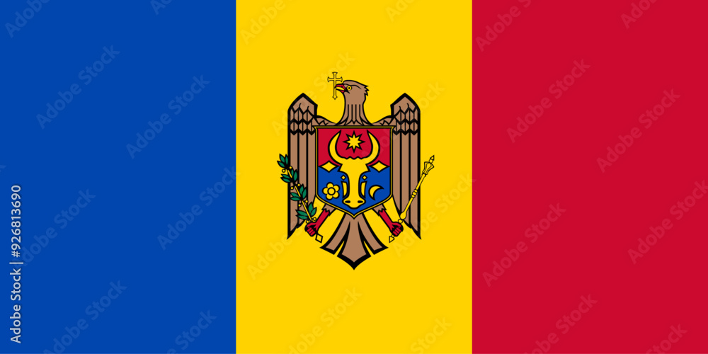 Sticker flag of moldova