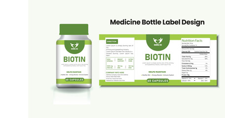 medicine Bottle label, Package template design, Label design, mock-up design label template