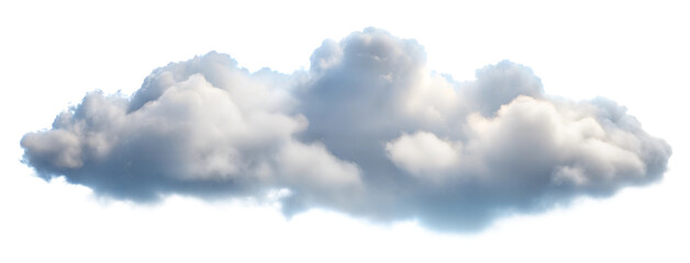 Obraz premium Fluffy white cloud floating in a clear blue sky isolated on transparent background