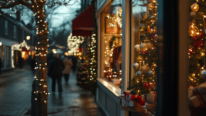 Naklejka premium Serene Christmas on Nantucket: Ultra-Realistic Cityscape