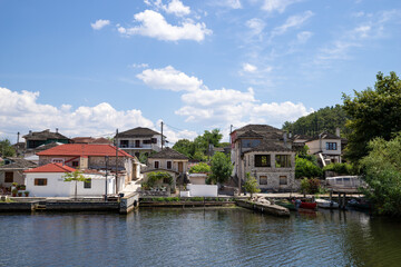 Fototapeta premium Architecture in the little island of lake Pamvotida, Ioannina, Greece