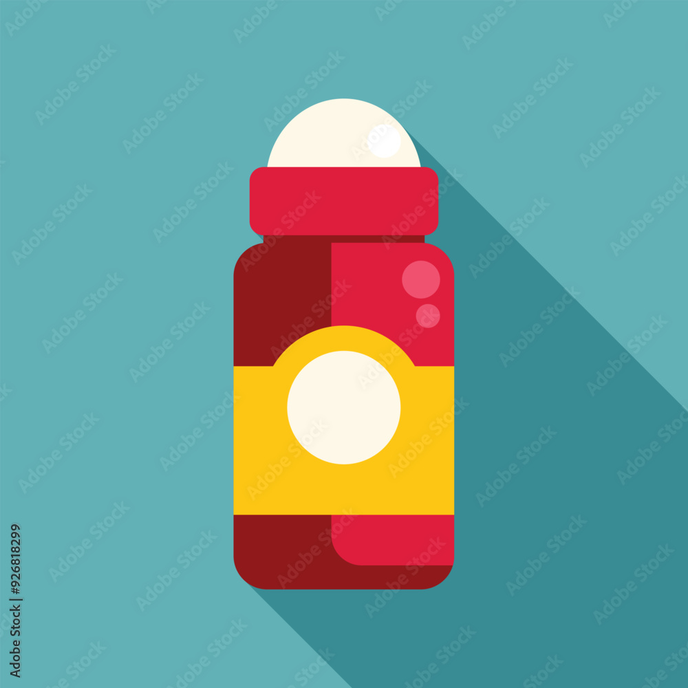 Poster red deodorant stick with a blank white label for adding your own branding