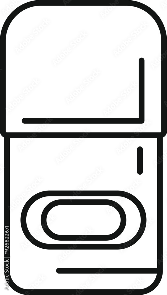 Poster simple black and white line art of a digital audio recording device being used for sound recording