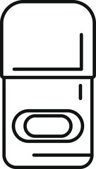 Simple black and white line art of a digital audio recording device being used for sound recording