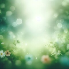 Obraz premium gentle, softly blurred green backdrop with light-colored center and fuzzy, dark borders