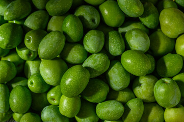 Olives. Olive Background of olives. Background with green olives.