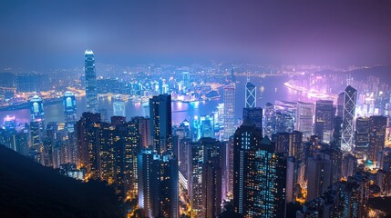 Hong Kong Skyline at Night.