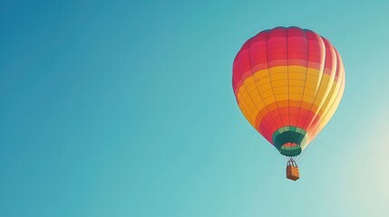 Fototapeta premium Colorful Hot Air Balloon Against Blue Sky.