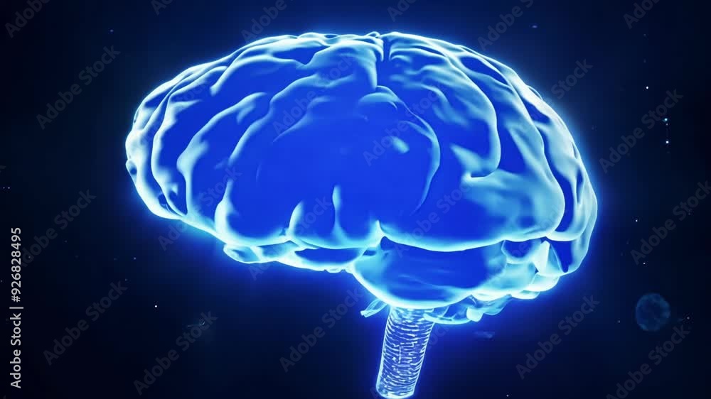 Poster a detailed exploration of the human brain's anatomy and functions, featuring vibrant 3d visualizatio