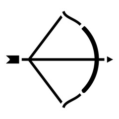 Archery bow and arrow glyph solid icon