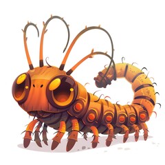 Obraz premium Centipede Innkeeper Occupation fantasy animal cartoon isolated whitebackground