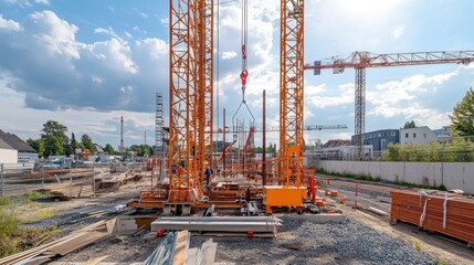 Construction Site with Cranes