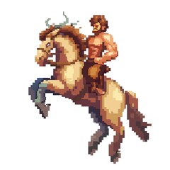 Fototapeta premium Centaurs8-bit fantasy animal cartoon isolated whitebackground
