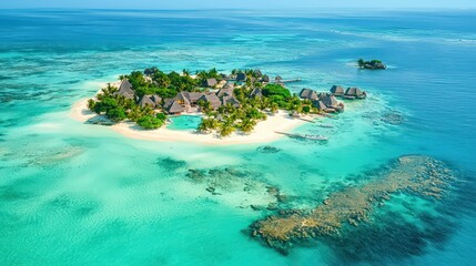 Tropical Island Resort with Crystal Clear Water