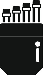 Black silhouette of a matches pack, useful icon for websites or apps