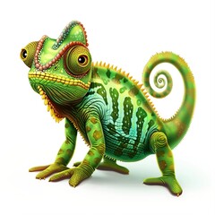Obraz premium Chameleon Light element animal cartoon isolated whitebackground 16:9
