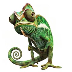 Obraz premium Chameleon Wonder emotion fantasy animal cartoon isolated whitebackground