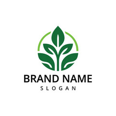 Garden logo template farm logo using  plant illustration