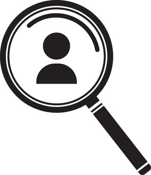 recommend clip art: illustration icon looking at a person's face through a magnifying glass