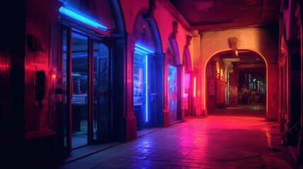 Fototapeta premium Neon Night Alley