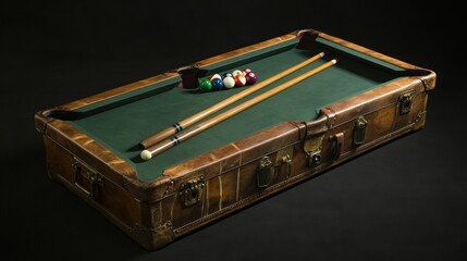 Vintage Suitcase Pool Table