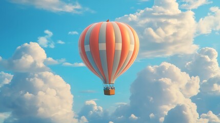 Fototapeta premium A cartoon hot air balloon floating in the sky 