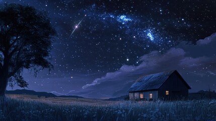 Night Sky and a Lonely House