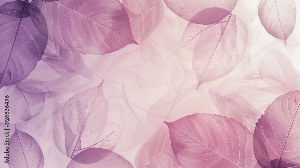 Fototapete a background of overlapping leaves with a subtle gradient, ideal for placing text in the center.