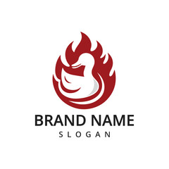 Spicy Duck logo design culinary label template idea