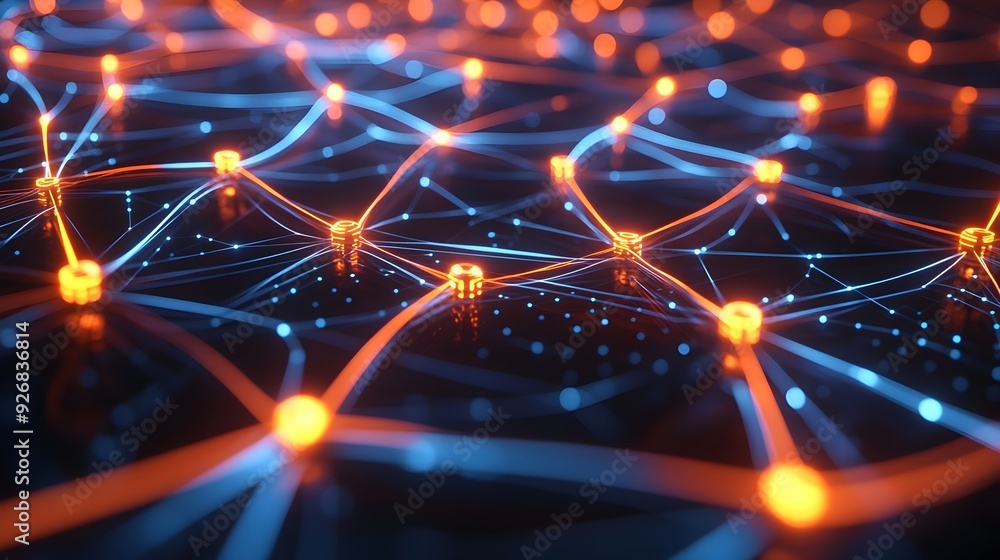 Poster abstract network connection technology background