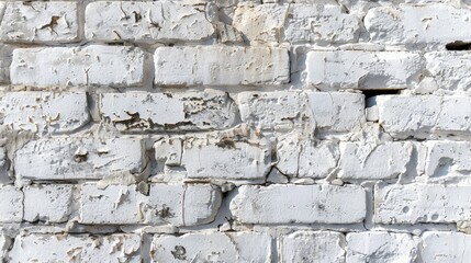 Fototapeta premium A close-up of a rough white brick wall, showing the detailed texture and aged surface.