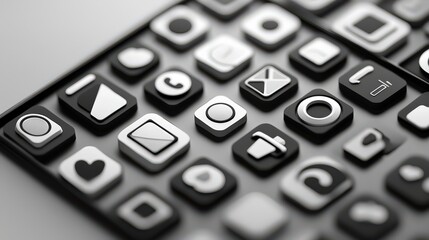 Black and White App Icons.