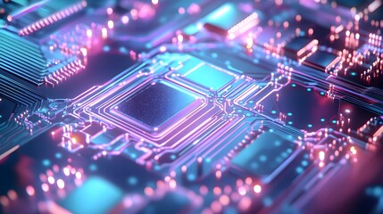 Fototapeta premium Abstract Technology Background with Neon Lights