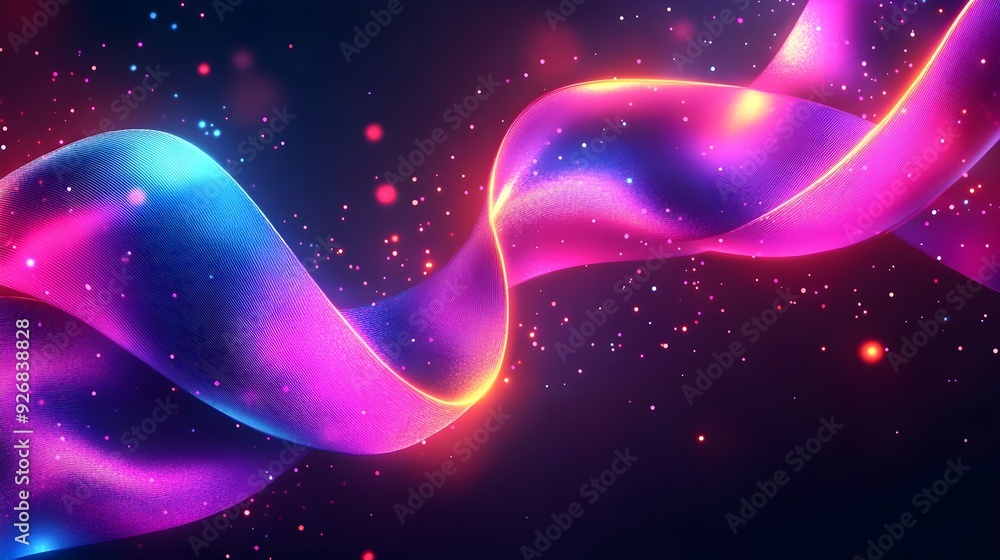 Poster abstract colorful glowing swirl with sparkle background