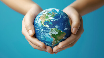 earth in the hands, AI generated