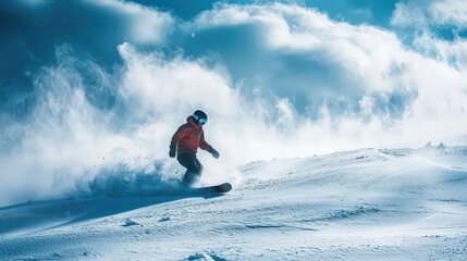 Snowboarder in the Clouds.